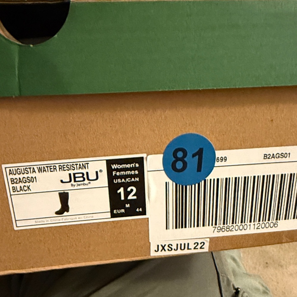 JBU Black Water Resistant Boots